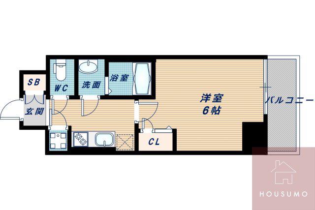 DIMUS新大阪(1K/4階)の間取り写真
