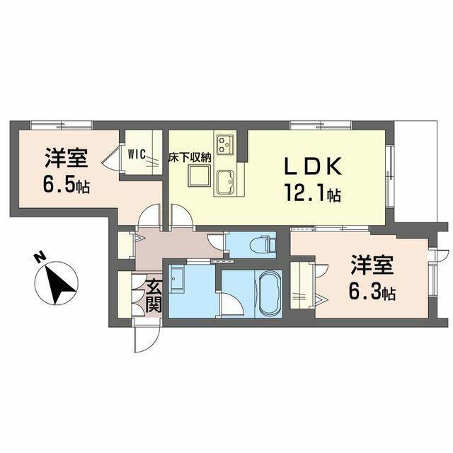 ティエンポ フェリズ I(2LDK/1階)の間取り写真