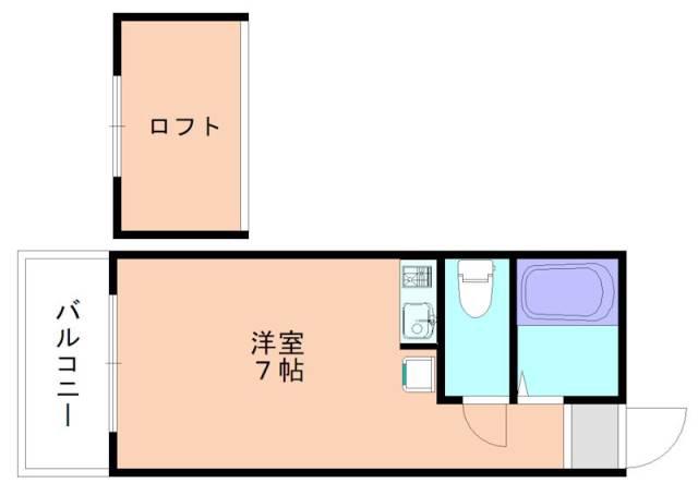 ルート新宮C棟(ワンルーム/2階)の間取り写真