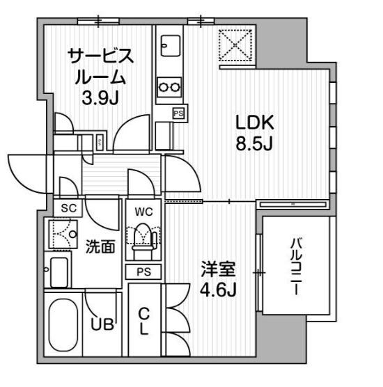 グランエール西日暮里ノース(1SLDK/5階)の間取り写真