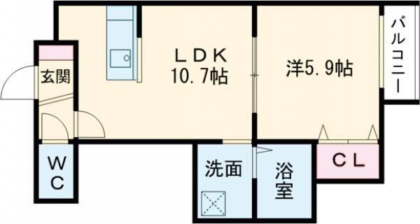 デイトナ(1LDK/3階)の間取り写真