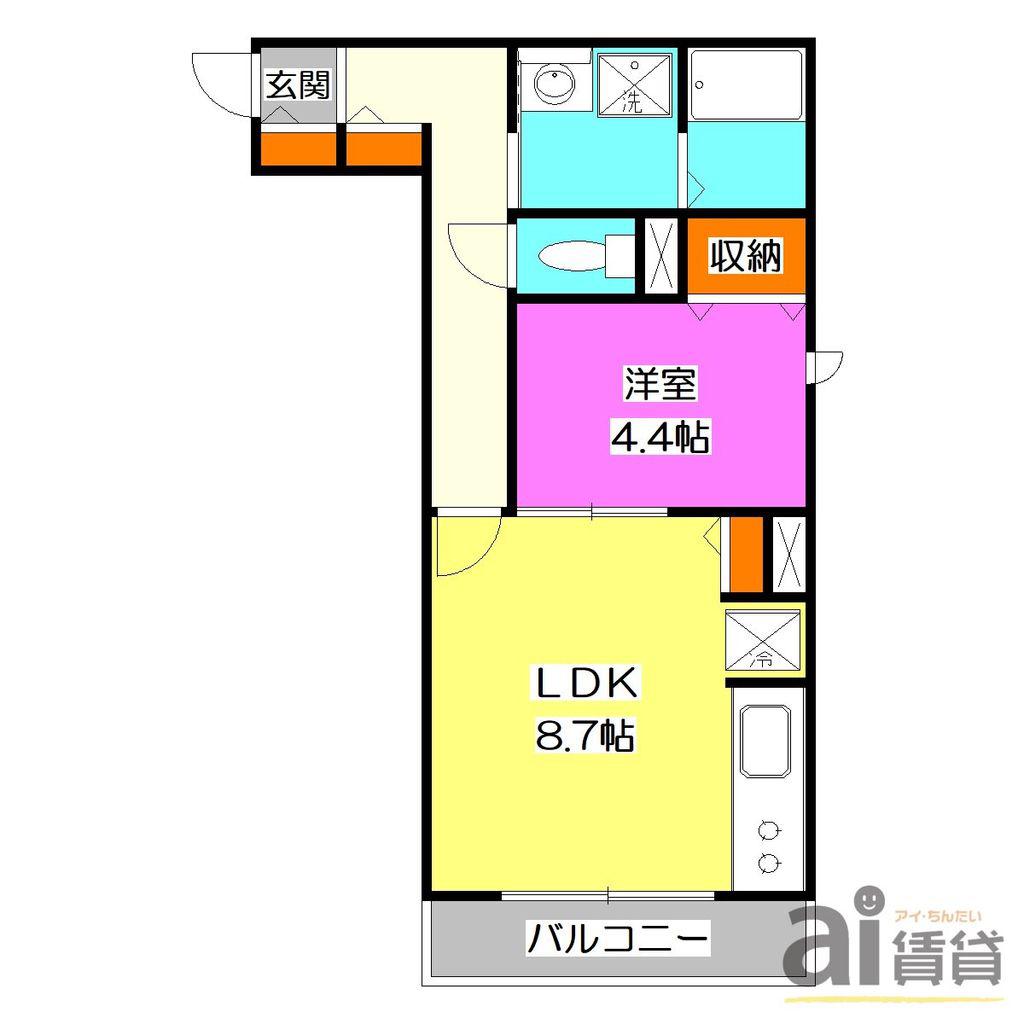 BLANC KOTESASHI(1LDK/3階)の間取り写真
