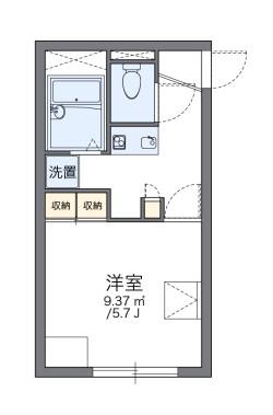 レオパレス平野(1K/2階)の間取り写真