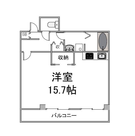 ステップI(ワンルーム/4階)の間取り写真