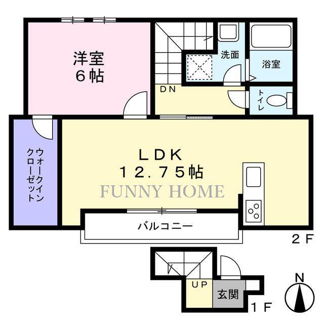 TFGウィスタリア(1LDK/2階)の間取り写真