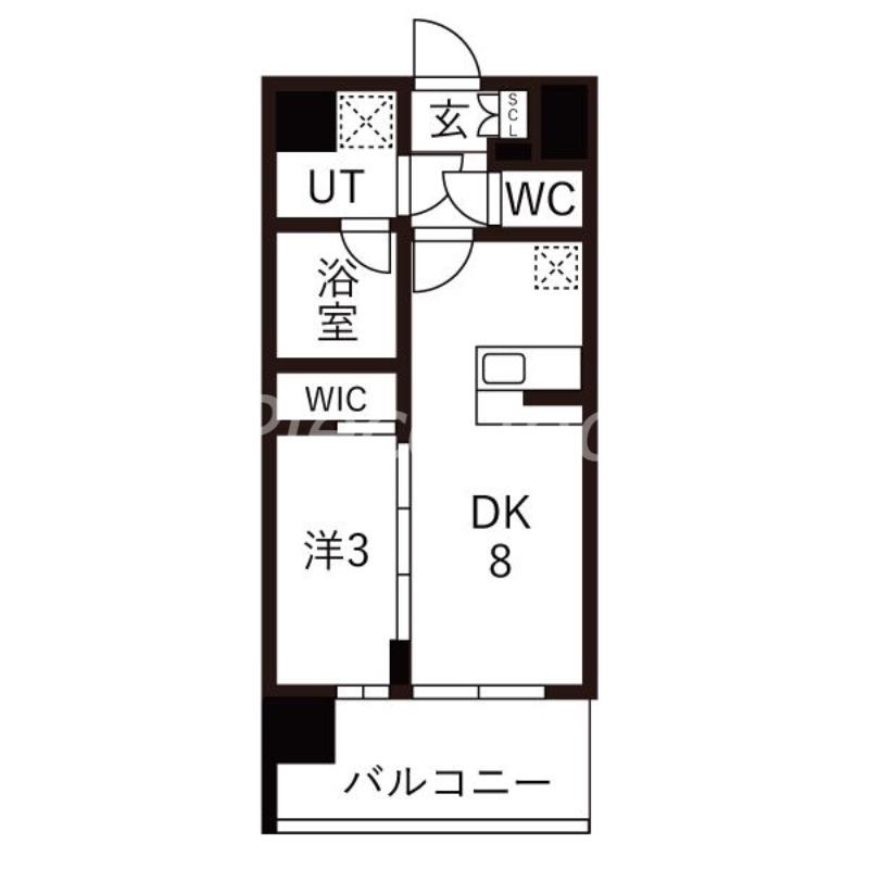 エスリードレジデンス玉造ザ・イースト(1LDK/6階)の間取り写真
