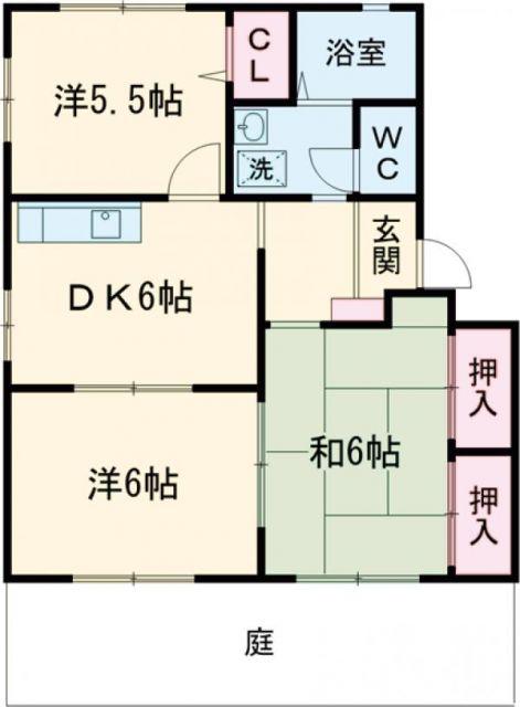 メゾンS・K・K B棟(3DK/1階)の間取り写真