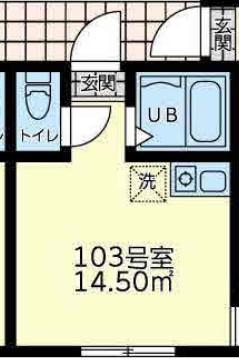 四季のワルツ(ワンルーム/1階)の間取り写真