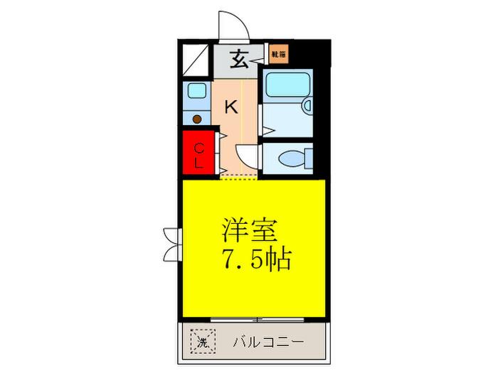サンイーストパレス(1K/4階)の間取り写真