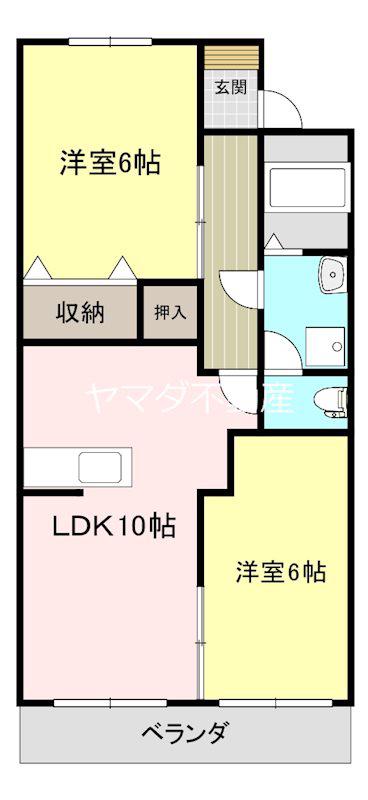 チェルシーII(2LDK/5階)の間取り写真