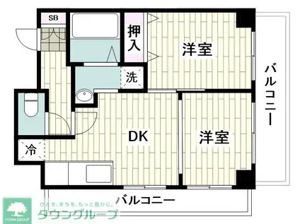 エトワールヤマト(2DK/2階)の間取り写真