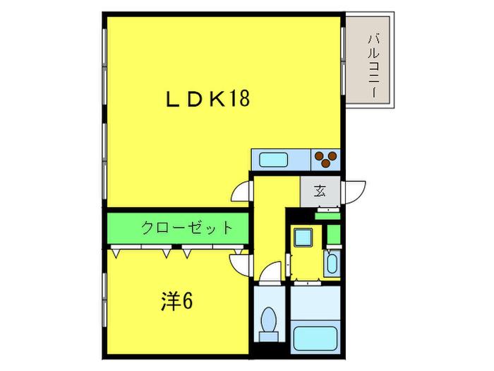 エスタイル堺東(1LDK/3階)の間取り写真