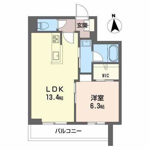 バルビゾン花園(1LDK/3階)の間取り写真