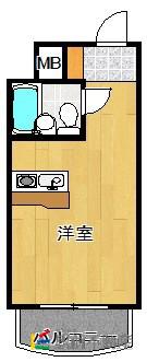ロマネスク西新第2(ワンルーム/8階)の間取り写真