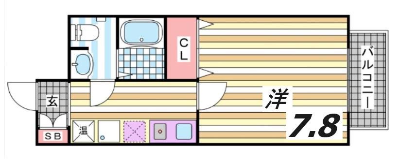 ダイドーメゾン神戸元町(1K/6階)の間取り写真