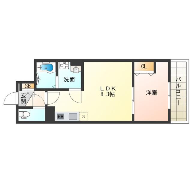 FOREST FUKUSHIMA(1LDK/4階)の間取り写真