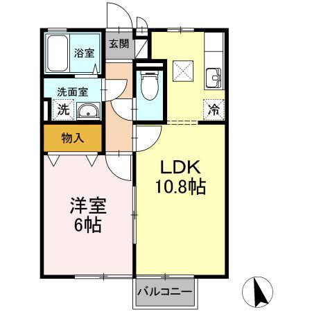セジュール大庄(1LDK/1階)の間取り写真