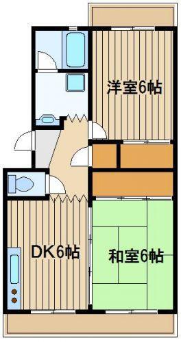 クレール18(2DK/2階)の間取り写真