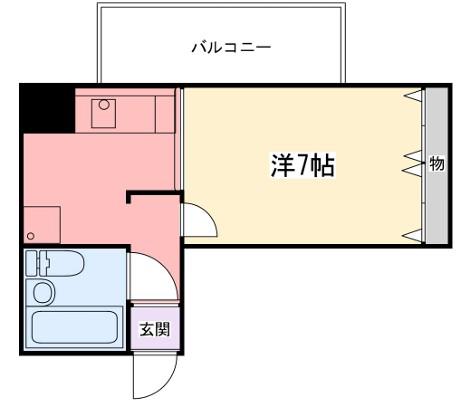 東今宿中村コーポI(1K/6階)の間取り写真