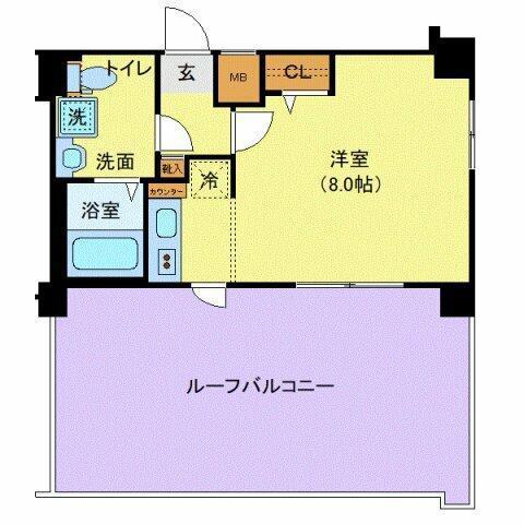 ジェノヴィア西新井大師グリーンヴェール(ワンルーム/9階)の間取り写真