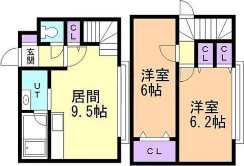 ニューフラワーハイツ(2LDK/2階)の間取り写真