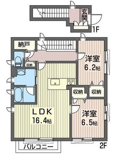 メゾン茶屋坂(2LDK/1階)の間取り写真