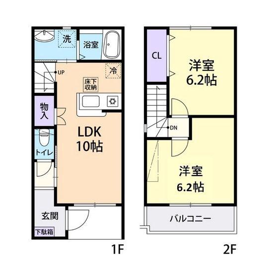 VALENTIA(2LDK/1階)の間取り写真