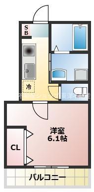 モダンテクノINA(1K/2階)の間取り写真