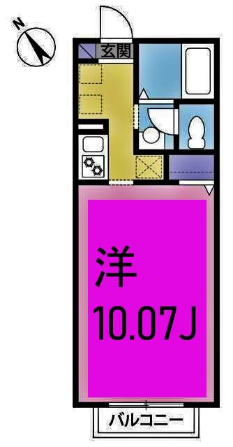 CORAL BLUE(1K/1階)の間取り写真