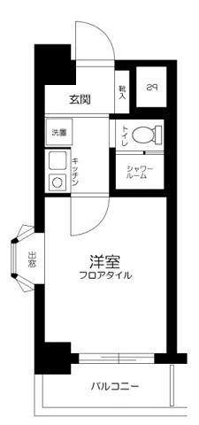 APARTMENT祐天寺(1K/3階)の間取り写真