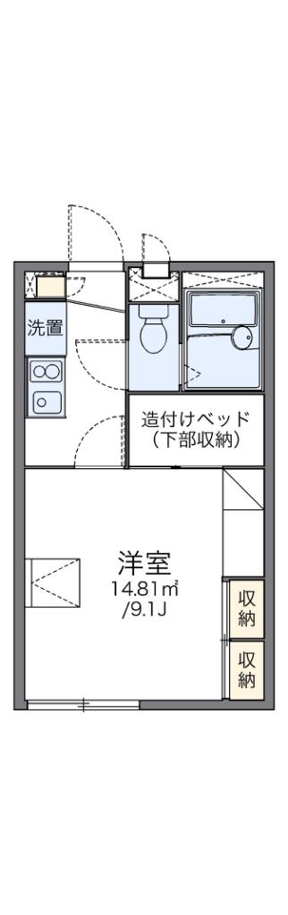 レオパレスセジュール富士(1K/1階)の間取り写真