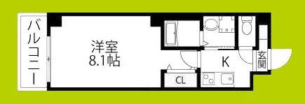 ルミエナ東三国(1K/10階)の間取り写真