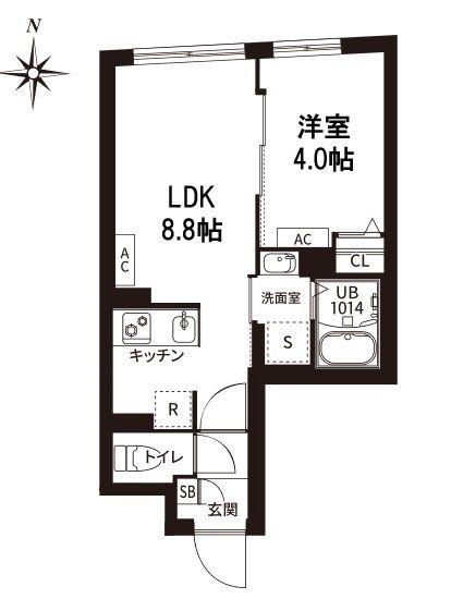 レピュア旗の台レジデンス(1LDK/3階)の間取り写真