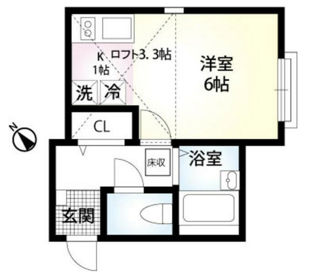 メゾンエルレーブ(1K/1階)の間取り写真