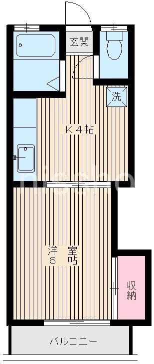 コーポ光(1K/2階)の間取り写真