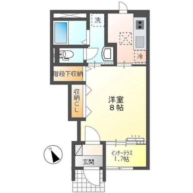ラーク・K(1K/1階)の間取り写真