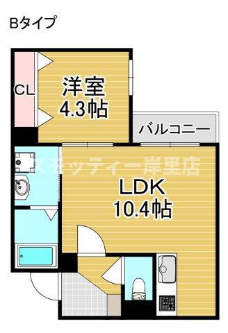 SFIDA天王寺南(1LDK/1階)の間取り写真