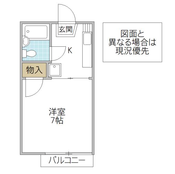 グリーンハイツ(1K/2階)の間取り写真