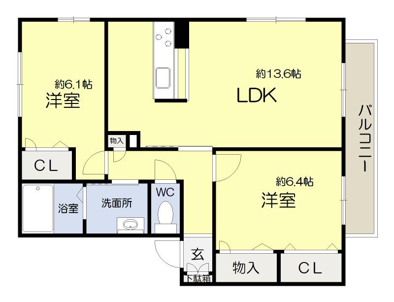 パルケ・アミスタI・II・III(2LDK/2階)の間取り写真