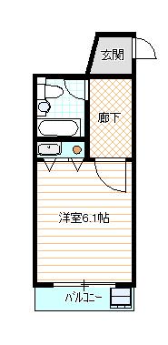 朝日プラザ国分町(ワンルーム/6階)の間取り写真