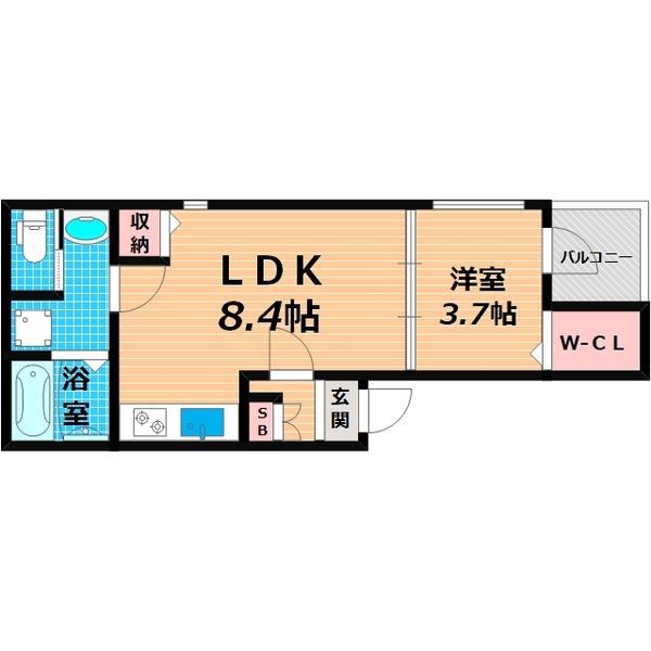 プレミアメゾン清水(1LDK/3階)の間取り写真