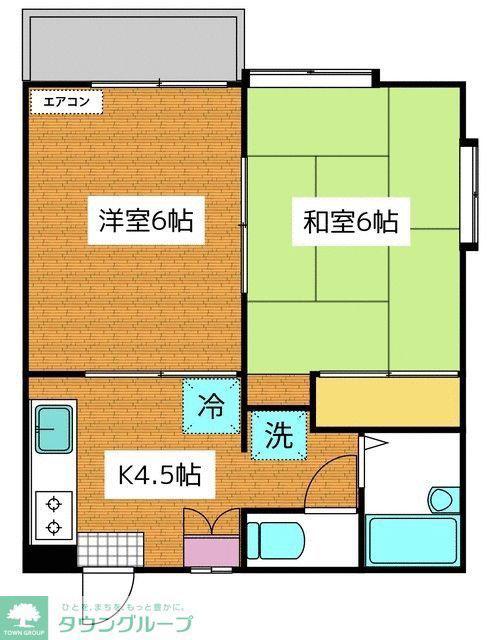 トゥフレ参番館(2K/1階)の間取り写真