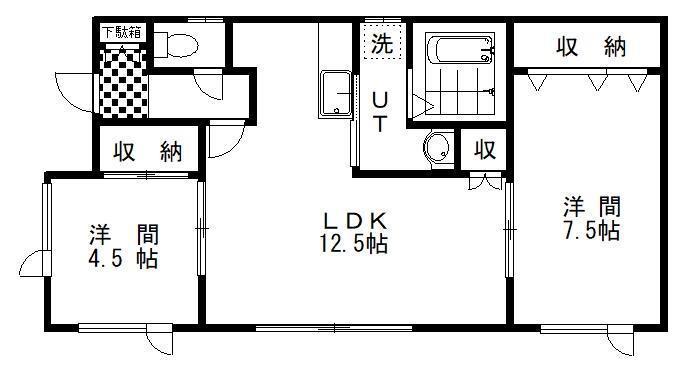 ブランシェ(2LDK/1階)の間取り写真