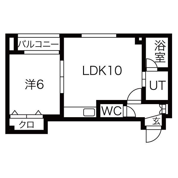 ボヌール36(1LDK/3階)の間取り写真