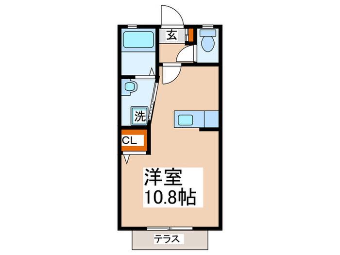 レジデンスヒロ(ワンルーム/1階)の間取り写真