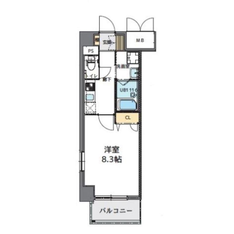 BERN GARDEN TATSUMI(1K/4階)の間取り写真