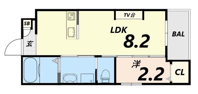 シーエムドゥ(1LDK/2階)の間取り写真