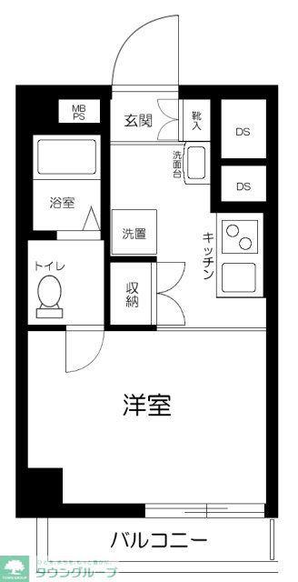 池田山スカイマンション(ワンルーム/3階)の間取り写真