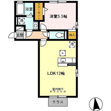 コアロードIII(1LDK/1階)の間取り写真