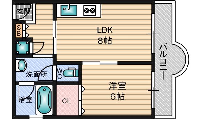 シルバーハイツ(1LDK/4階)の間取り写真